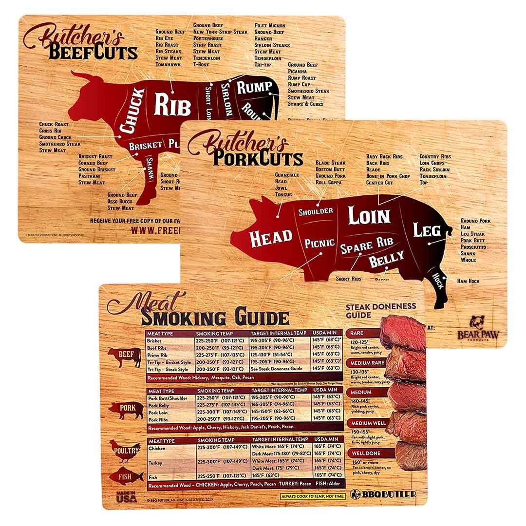 Meat Smoking Guide and Meat Cuts Magnet Pack U6705