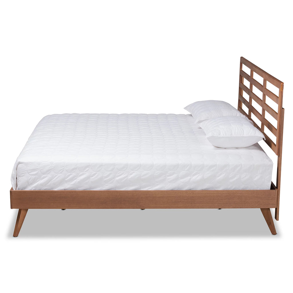 King Ash Walnut Platform Bed L9893