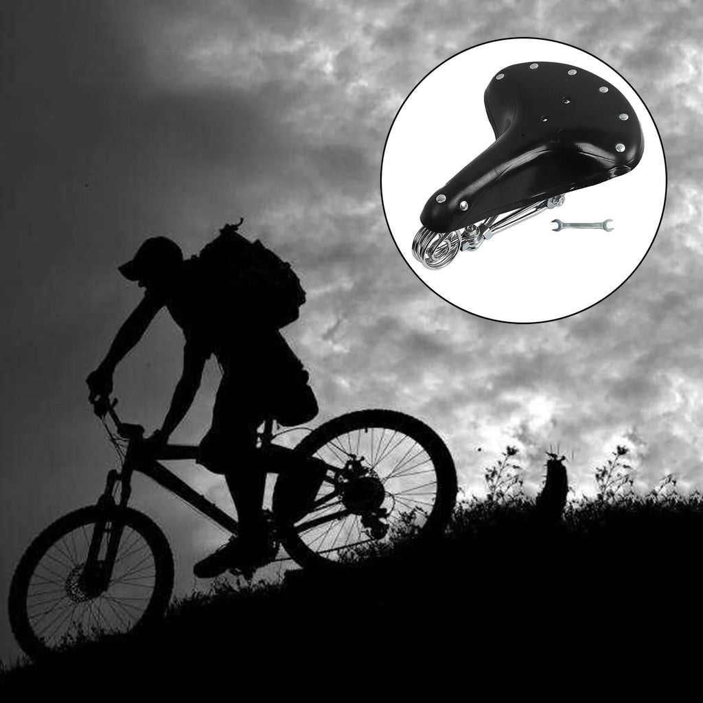Black Leather Bike Saddle Seat U823
