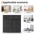 Black 9 Drawer Fabric Dresser Storage Tower V27378