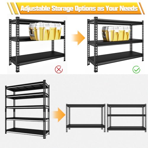 48" W Blue 3-Tier Metal Garage Shelving B8302