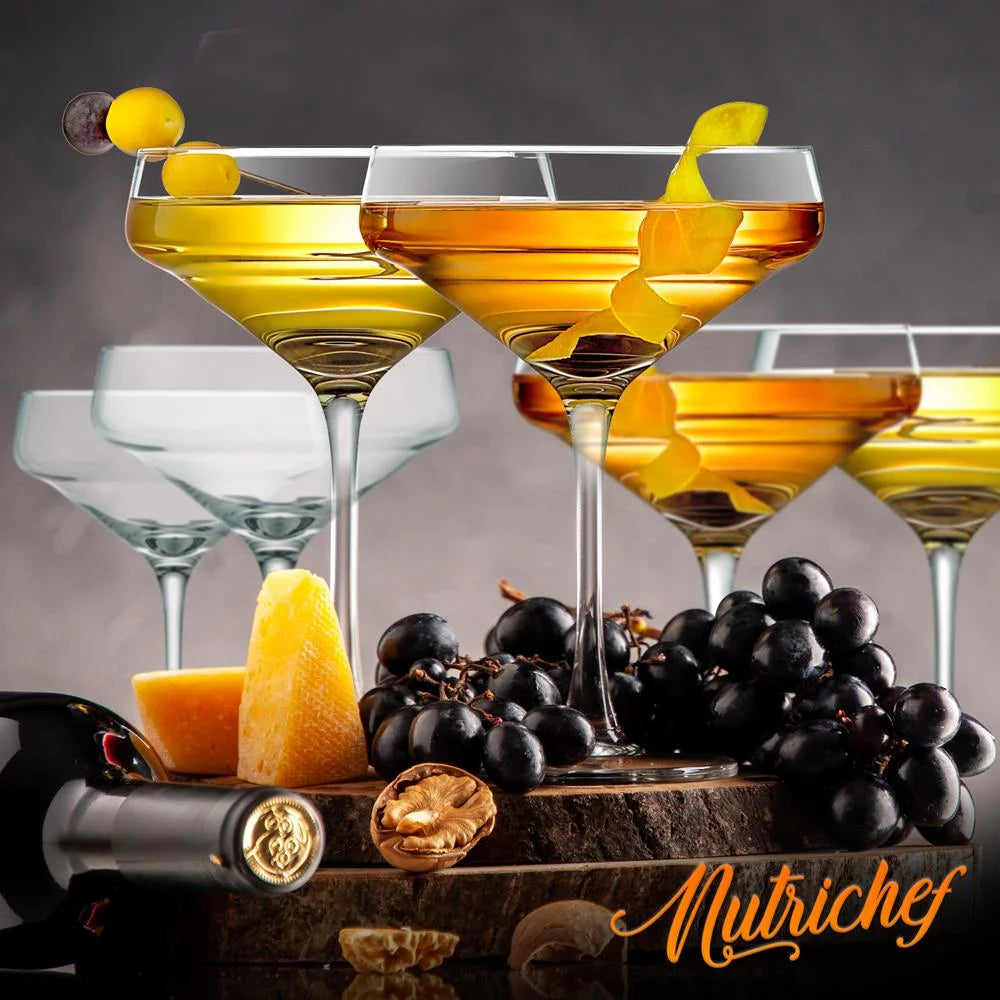 6 Sets of Crystal Martini Glass, Ultra Clear, 100% Hand Blown, Dishwasher safe M112535