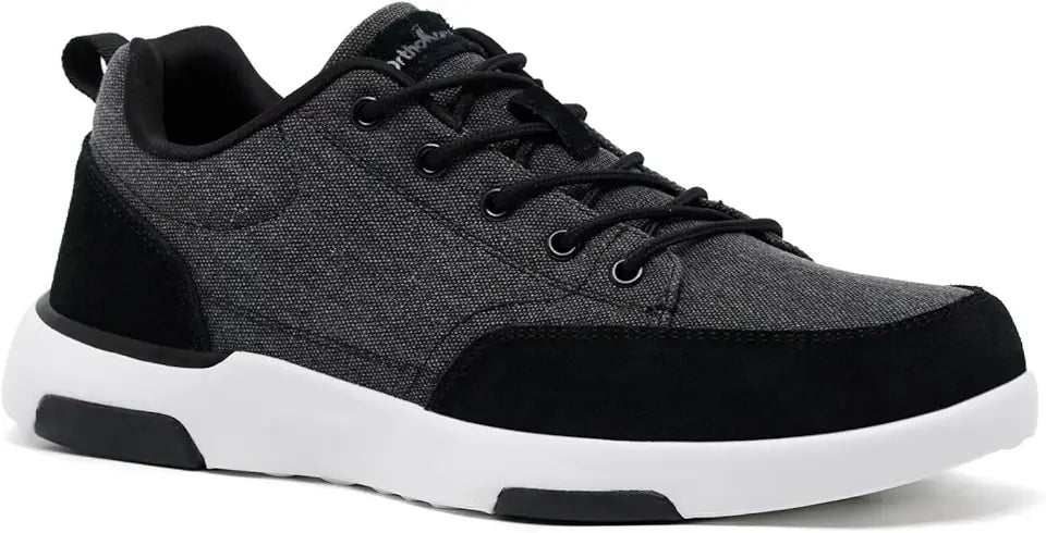 Breathable Cushioned Canvas Walking Sneakers Black Size 9 X5306