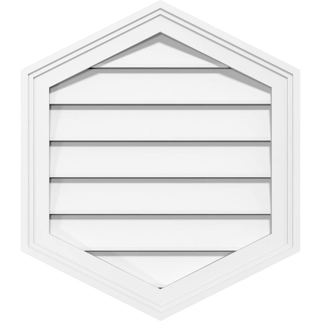 26x22W x 34x22H Vertical Peaked Surface Mount PVC Gable Vent V869