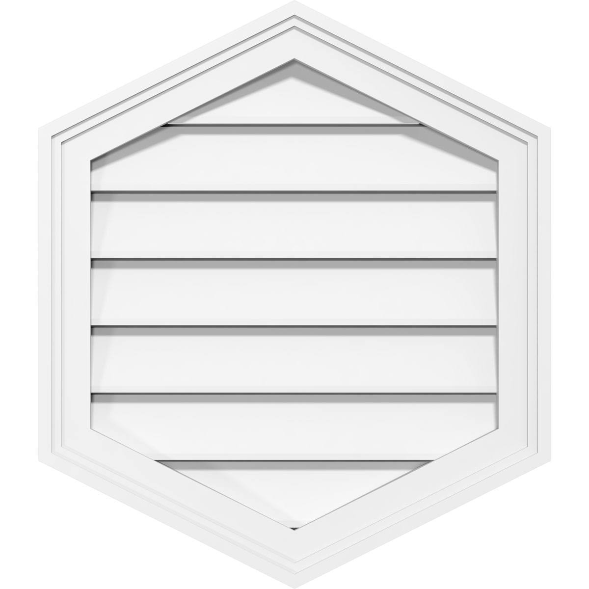 26x22W x 34x22H Vertical Peaked Surface Mount PVC Gable Vent V869