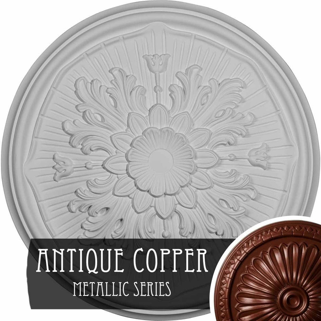 Silver Hand-Painted Ceiling Medallion Q22858