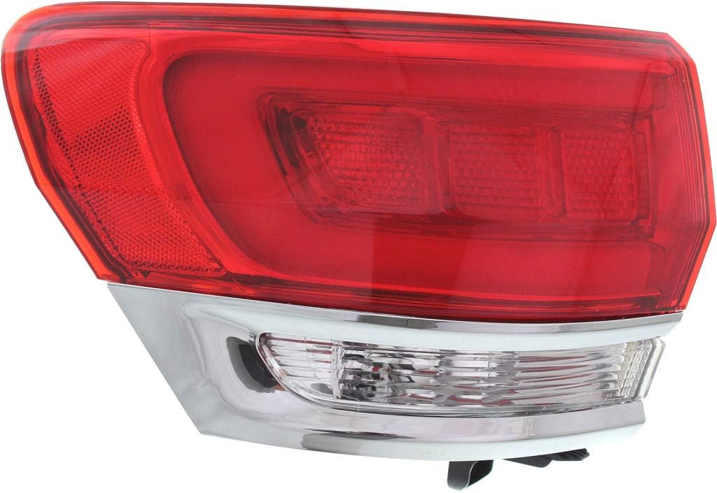 Jeep Grand Cherokee Passenger Side Outer Tail Light Assembly with Chrome Trim Z98111