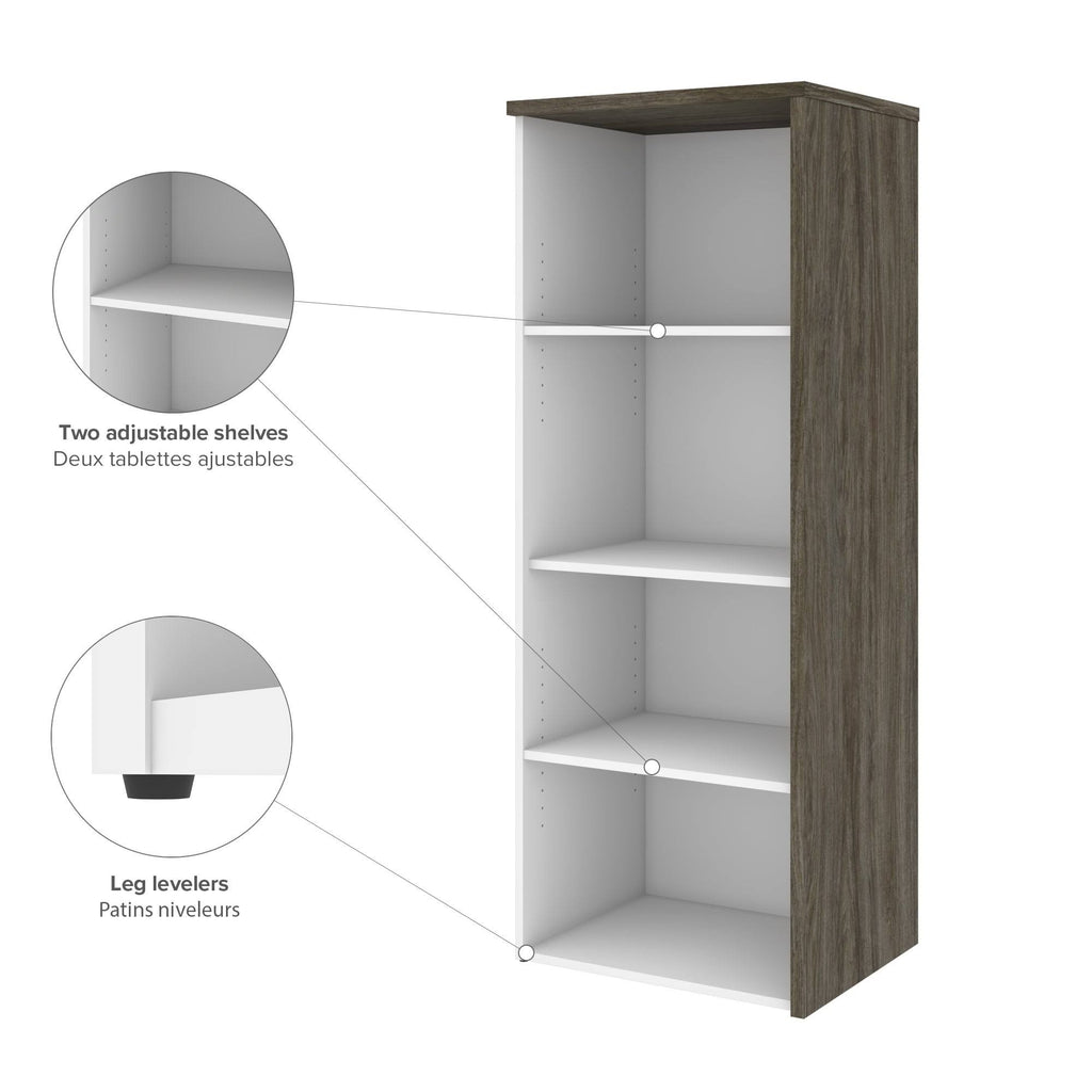 Walnut Grey White Bookcase E850493