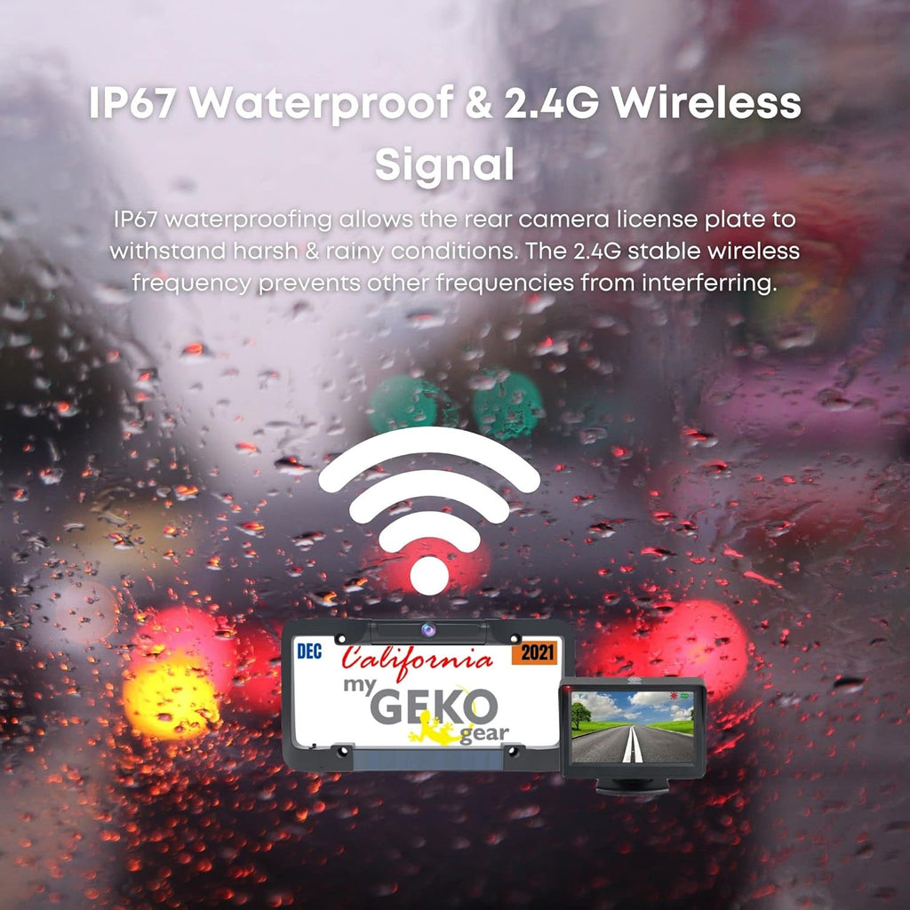 Solar Powered Wireless Backup Camera with 4.3 Monitor I1291
