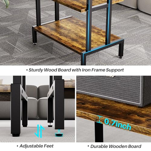 4-Tier Game Console Stand with Storage Shelves U9828
