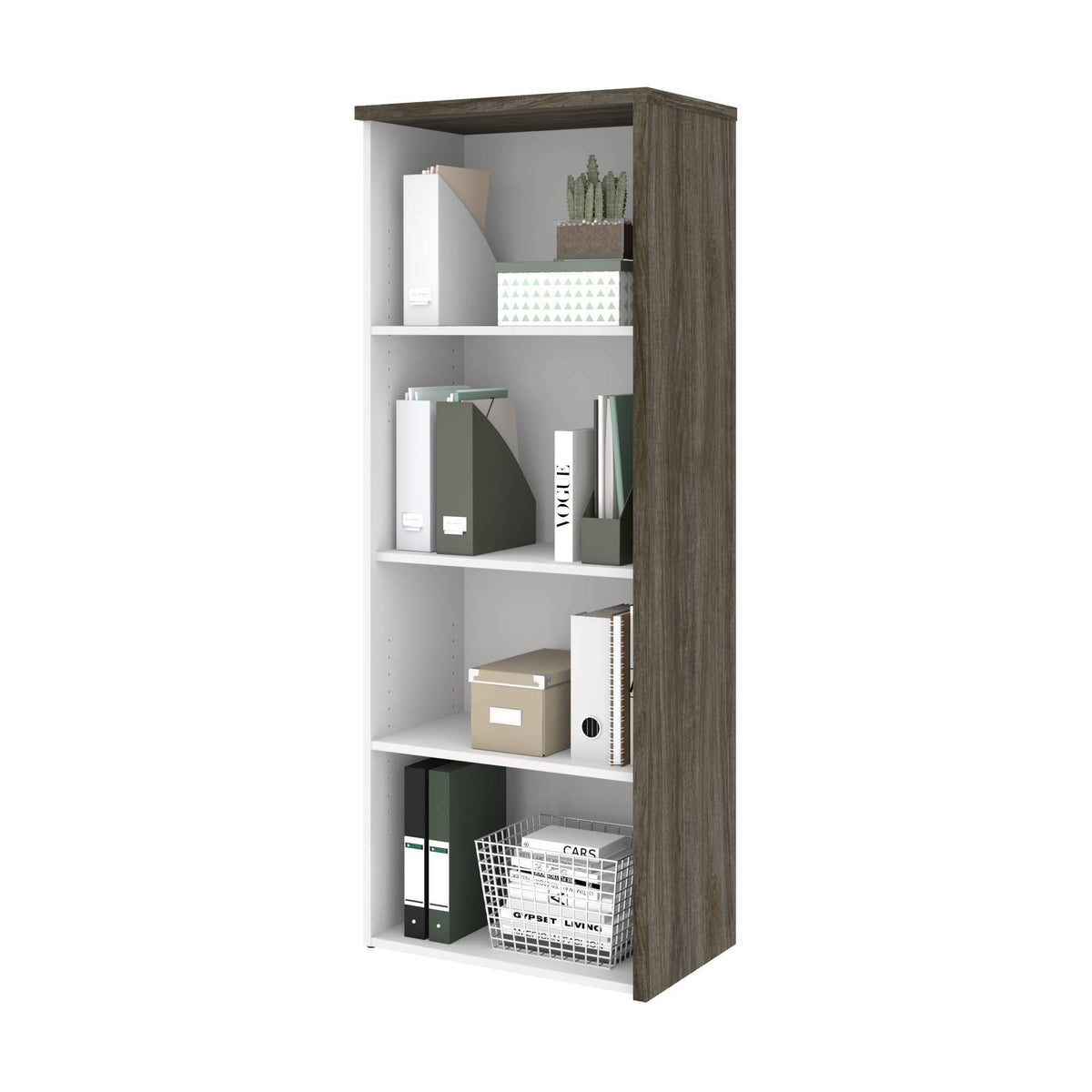 Walnut Grey White Bookcase E850493