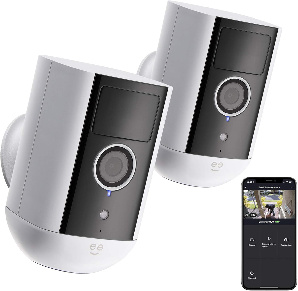 Wireless Indoor/Outdoor WiFi Security Camera, Rechargeable Battery-Powered 1080P Night Vision Waterproof (1 Pack) O43119