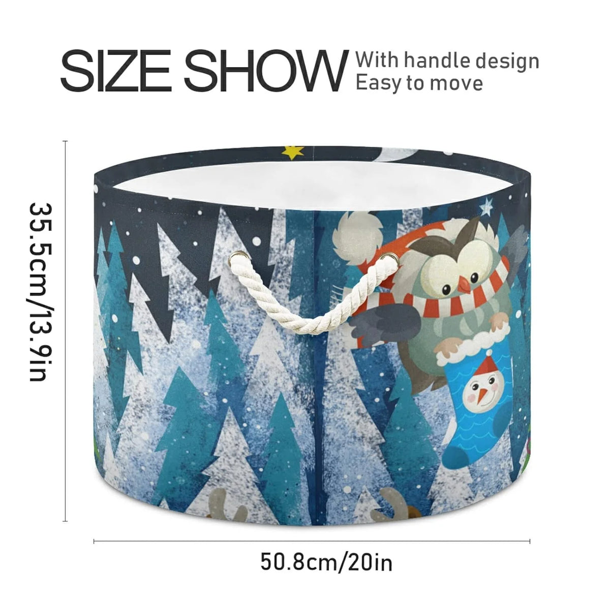 Large Collapsible Storage Basket with Handle A795