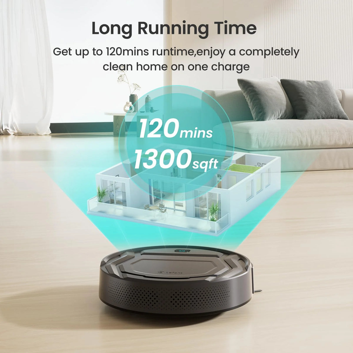 2 in 1 Robot Vacuum and Mop Combo, Black J421932