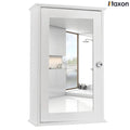 Wall Mount Mirrored Medicine Cabinet with Single Door and Adjustable Shelves White H971611