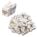 White RJ45 Keystone Jack 50-Pack with Punch-Down Stand Y51372