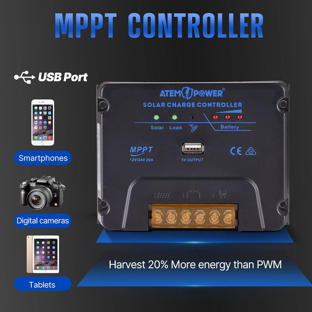 200W Monocrystalline Portable Foldable Solar Panel with 20A MPPT Controller F2021