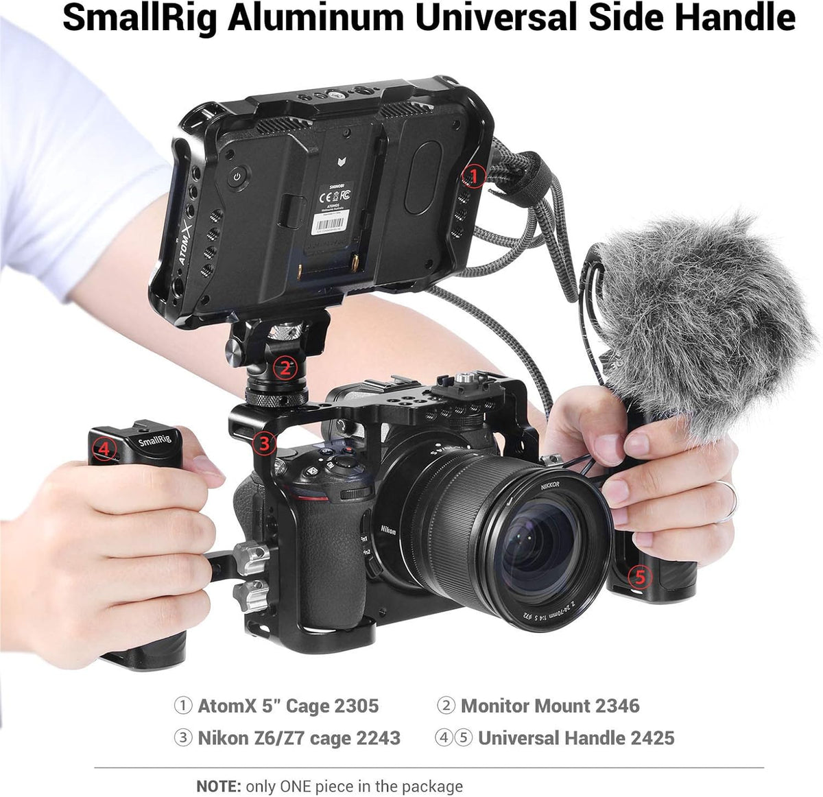 Aluminum NATO Side Handle Grip with Cold Shoe Mount F830
