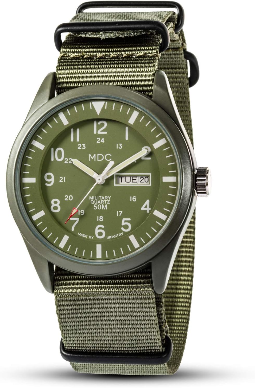 Army Green Analog Quartz Wrist Watch with Nylon Band F948070