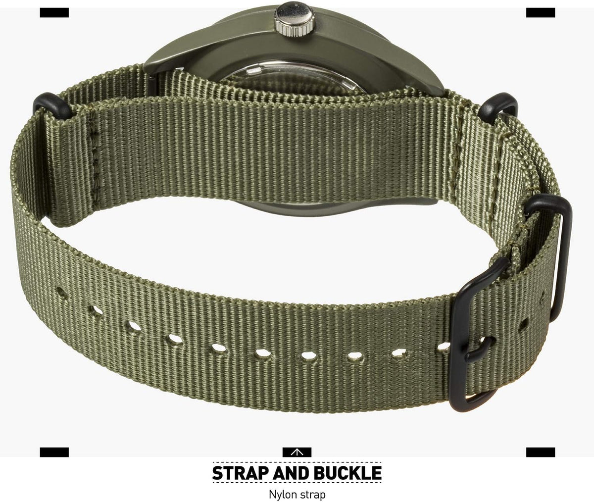 Army Green Analog Quartz Wrist Watch with Nylon Band F948070