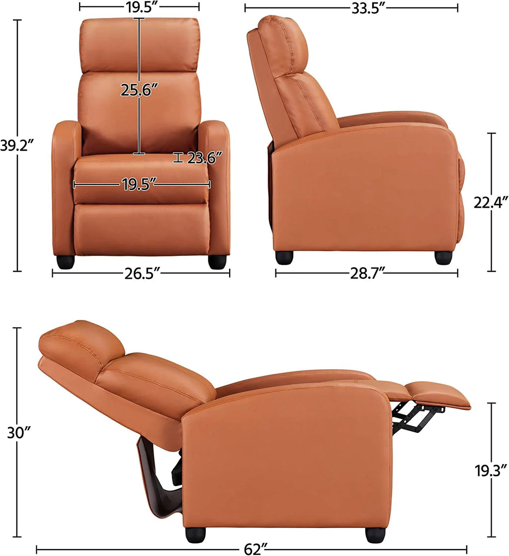 Tan Faux Leather Recliner Chair G12971