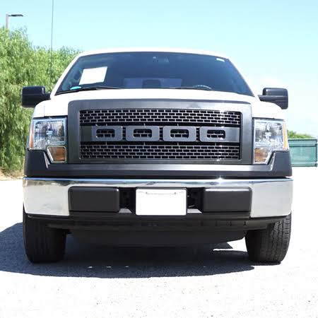 Gray ABS Carbon Fiber Look Front Hood Grille for Ford F150 P64868