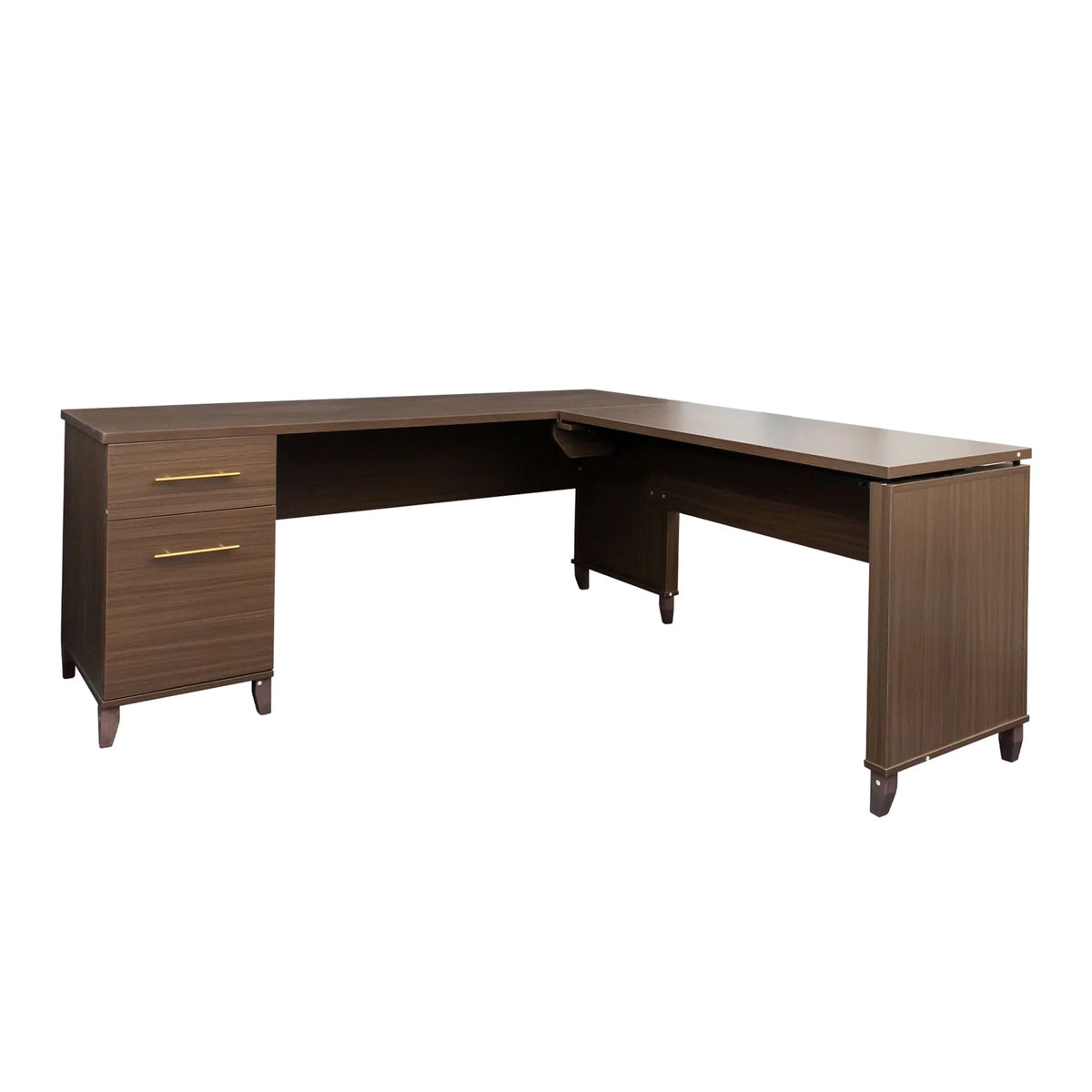 Adjustable L-Shaped Desk with File Cabinet H40551