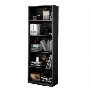 5-Shelf Bookcase Storage Cabinet Black U657570