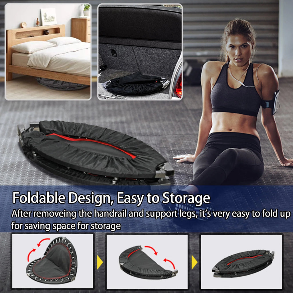 40'' Black Foldable Mini Trampoline Rebounder J9275
