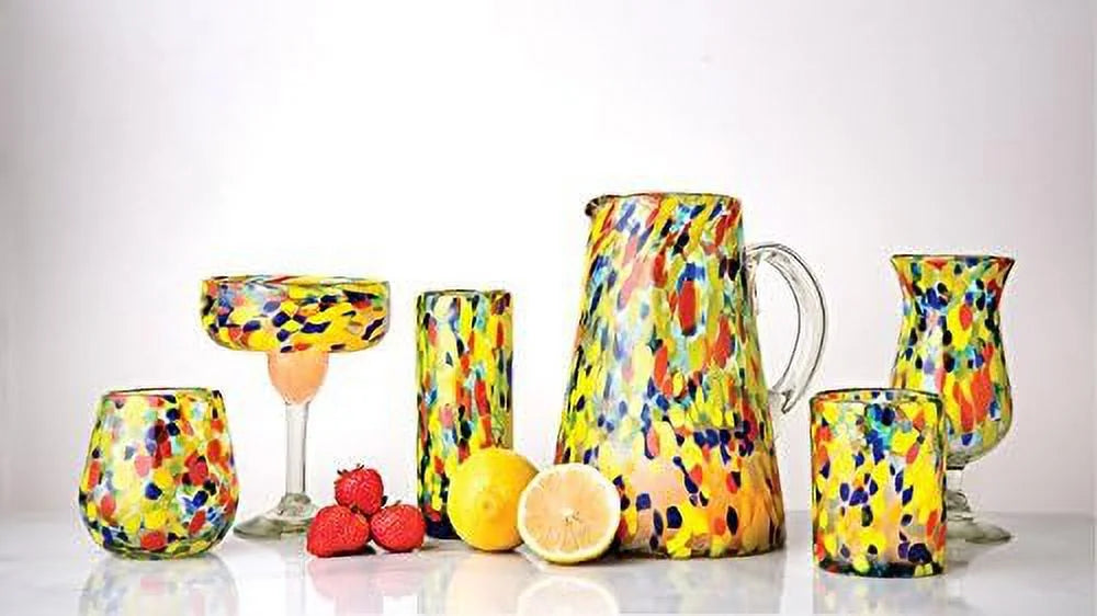 Set Of 4 Handmade Margarita Glasses 15 Oz U4346