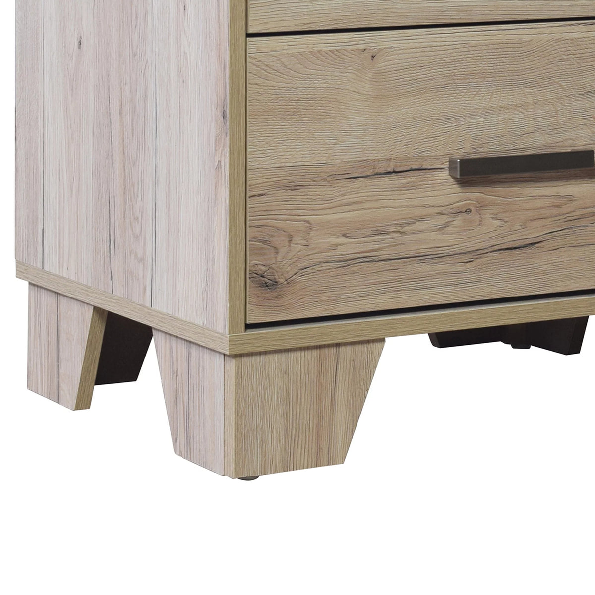 2 Drawers Light Oak Nightstand N7079