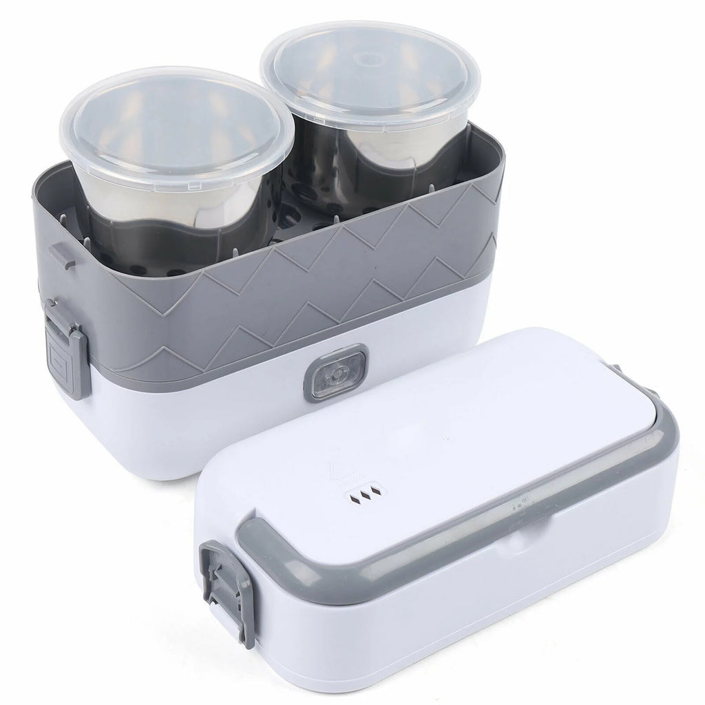 Electric Heated Lunch Box Portable Food Warmer Stainless Steel 110V U952614