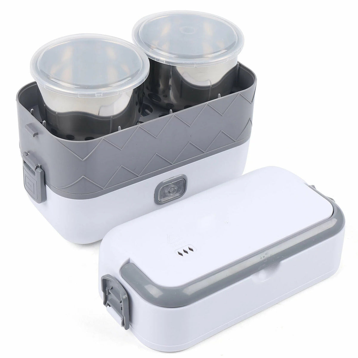 Electric Heated Lunch Box Portable Food Warmer Stainless Steel 110V U952614