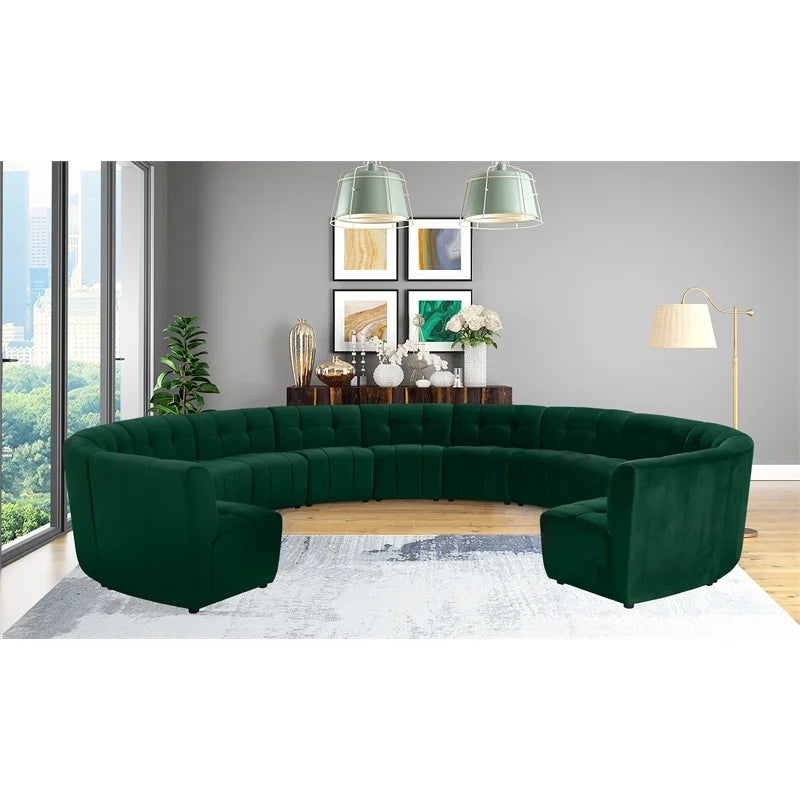 Green Velvet Sectional Sofa F205730