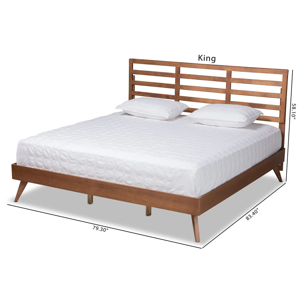 King Ash Walnut Platform Bed L9893