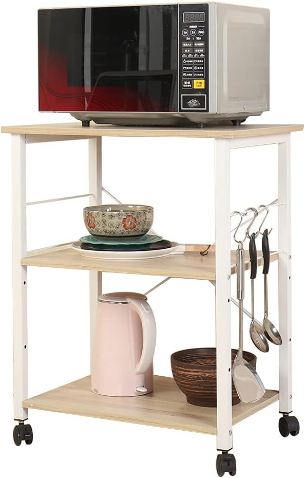 3-Tier Microwave Cart Stand with Storage Shelf E62155