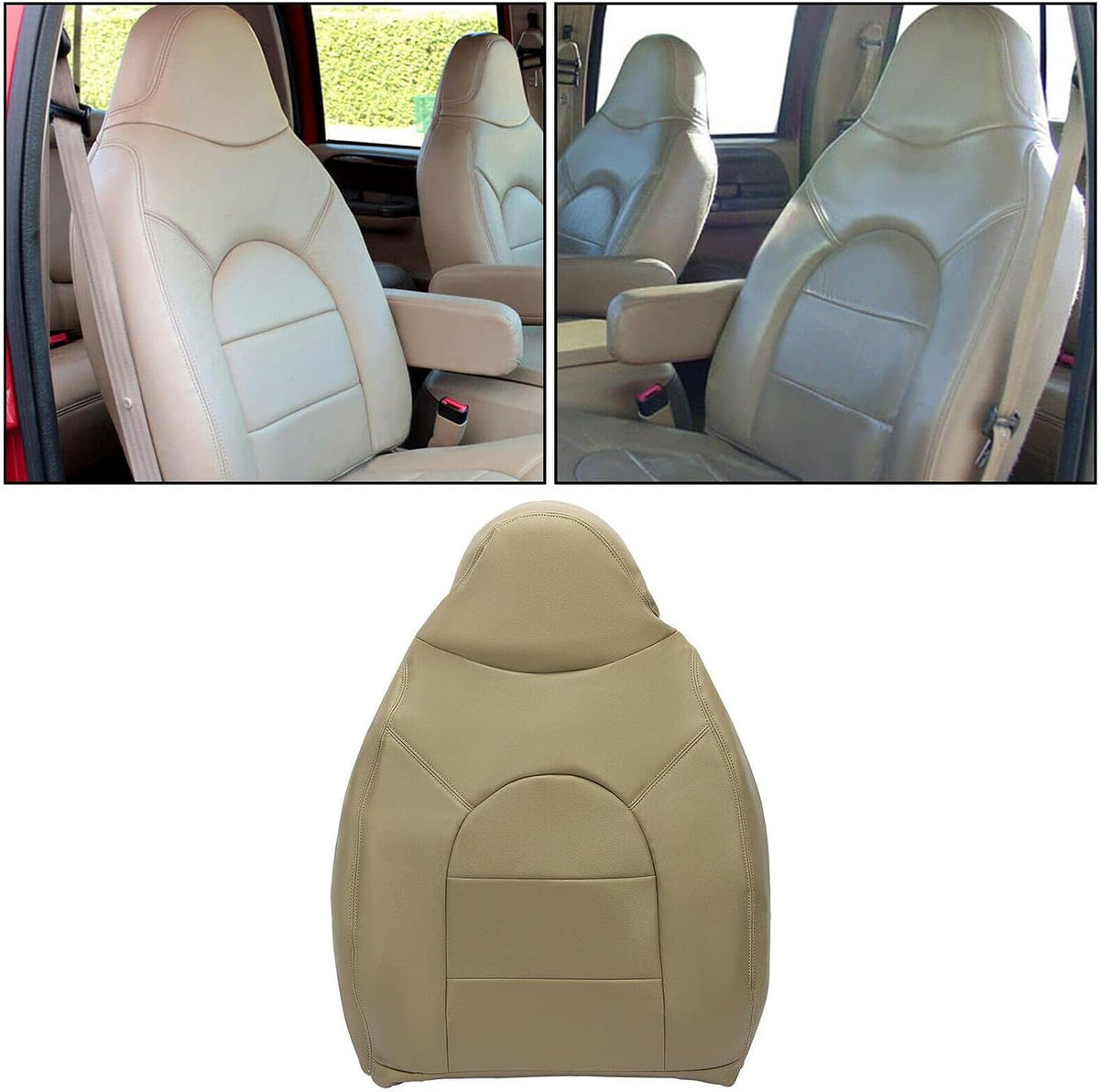 Genuine Leather Seat Cover in Medium Parchment Tan J34397