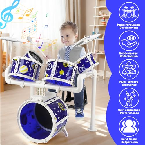 Kids Jazz Drum Set with 5 Drums Y47652