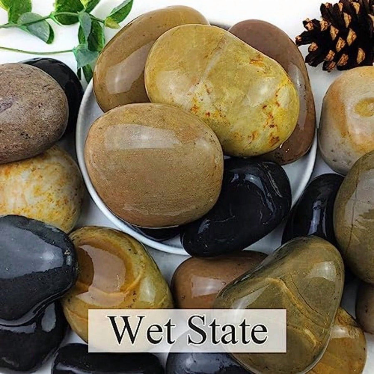 40lbs Natural River Rocks Smooth Stones W881