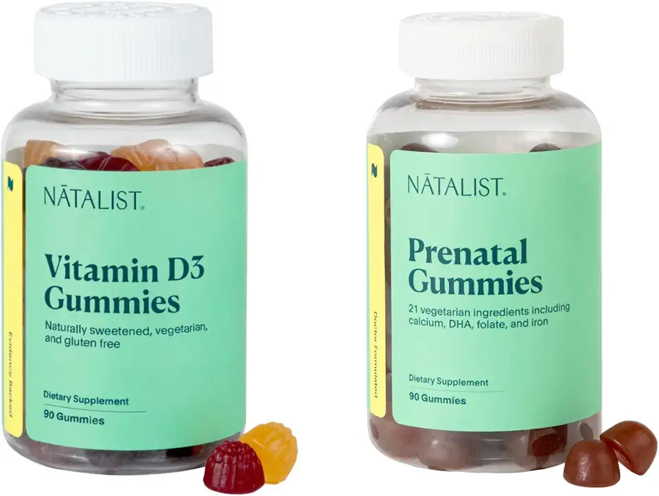 Prenatal Gummies 90 Count & Vitamin D3 Gummies 90 Count Vegetarian Gluten-Free Non-GMO D85100
