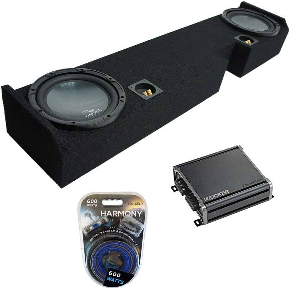 Compatible with 01-14 Ford F250 F350 Ext Super Cab Truck Dual 10 Sub Box & CXA400.1 X909058