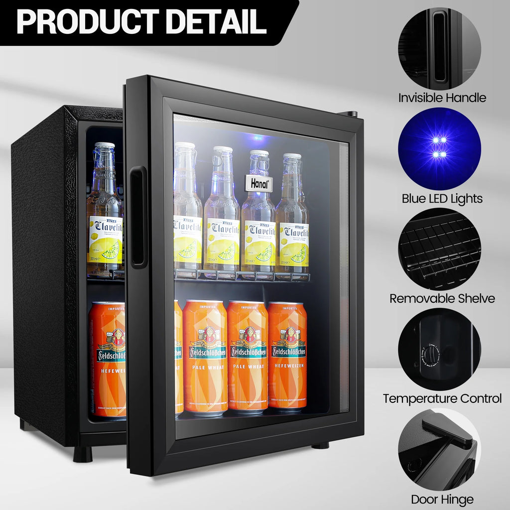 62-Can Beverage Refrigerator and Cooler with Glass Door B69488
