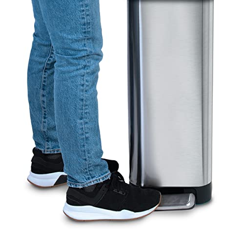 45 Liter Stainless Steel Slim Trash Can with Soft Close Lid W29696