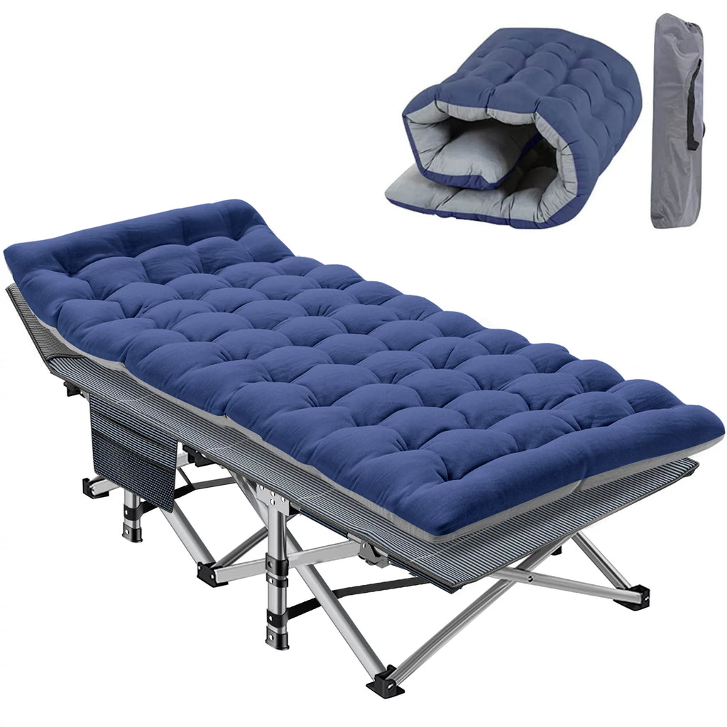 Folding Camping Cot 2 Pack with Mattress & Carry Bag I903