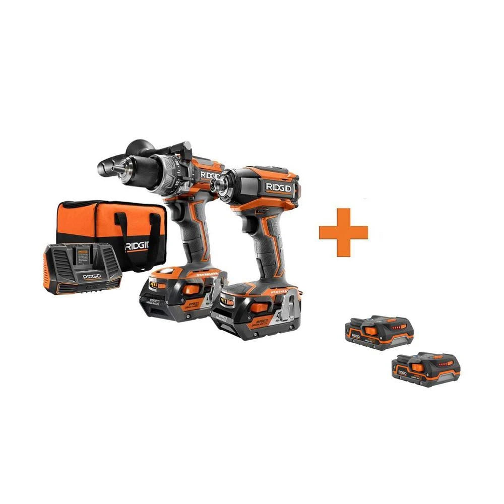 Cordless Brushless Hammer Drill & Impact Driver Kit with 1.5 Ah Lithium-Ion Battery (2-Pack) M4074