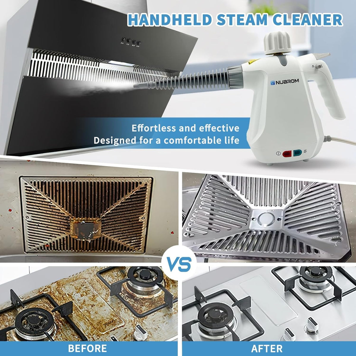 Pressurized Handheld Steam Cleaner with 10 pcs Accessories V28971