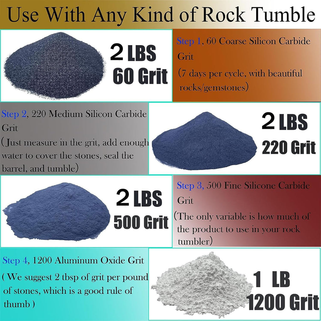 8 LBS Rock Tumbler Grit Refill Kit with Poly Plastic Pellets V5492