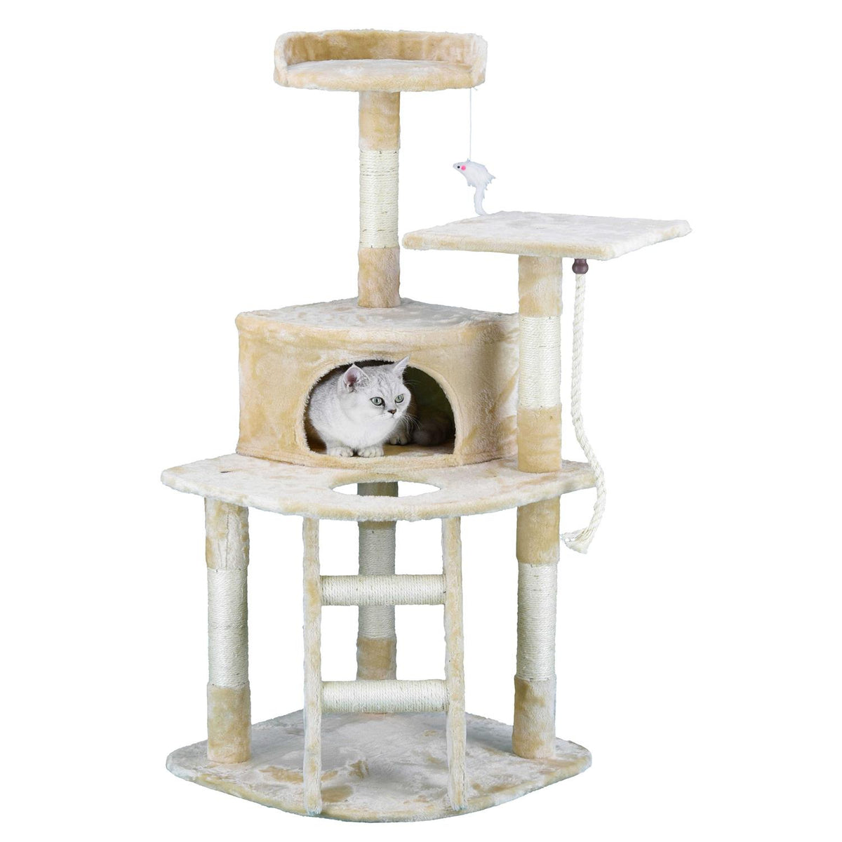 49 in. Cat Tree Condo with Sisal Covered Posts S910