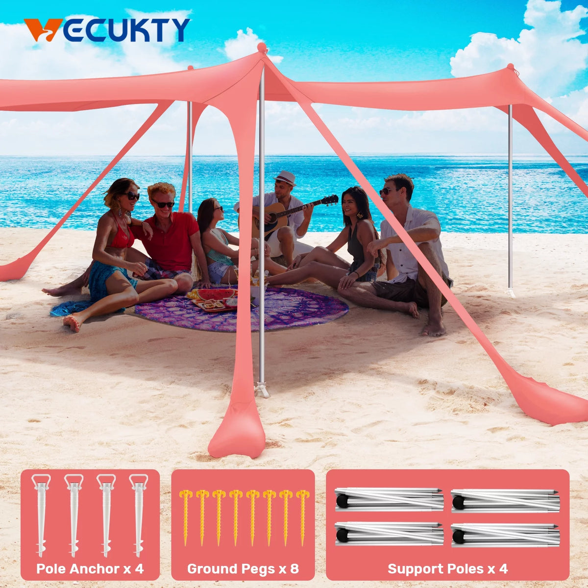 10x10ft Beach Canopy Sun Shelter H721