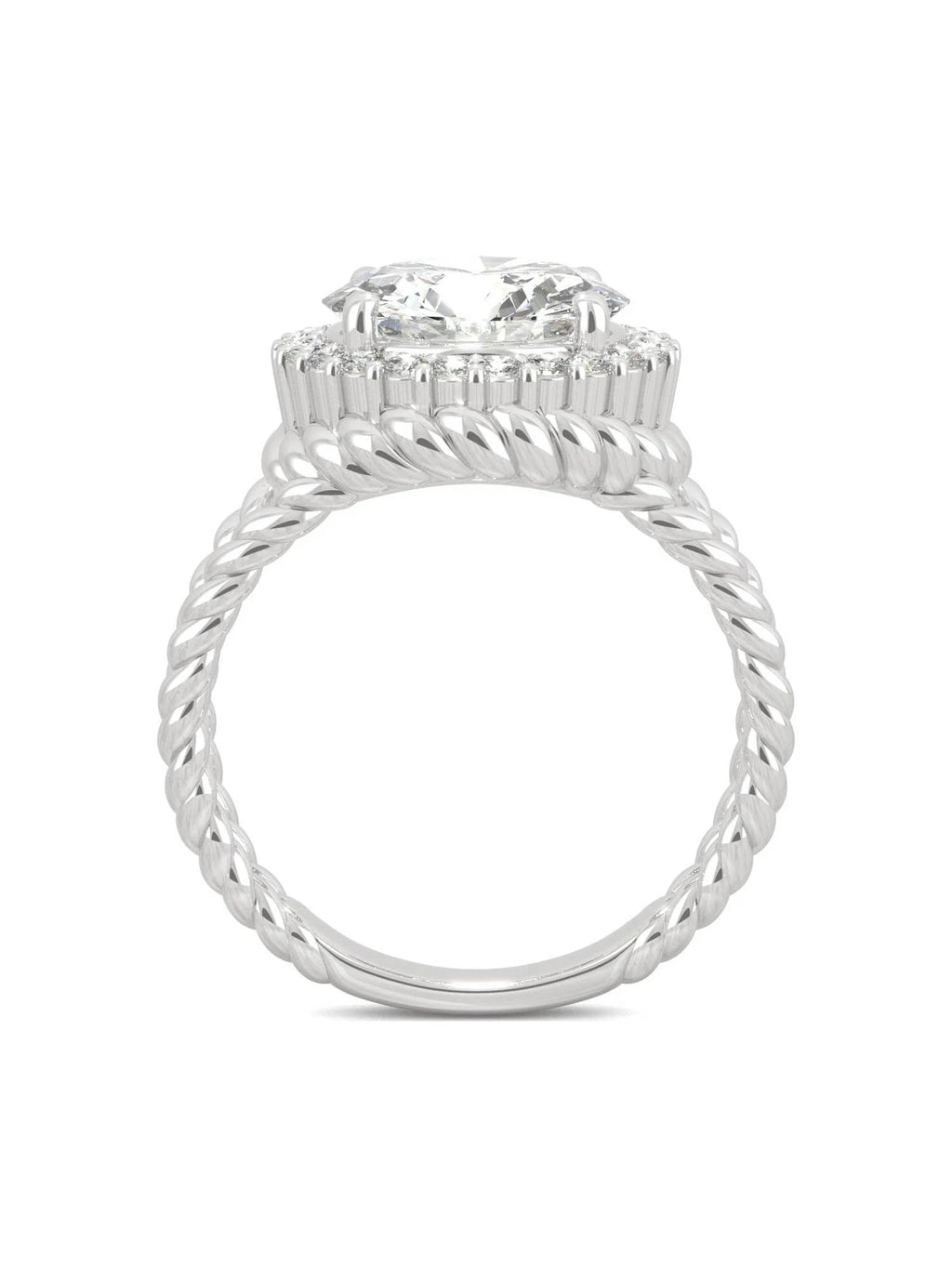 14K White Gold Moissanite Halo Engagement Ring Q671863